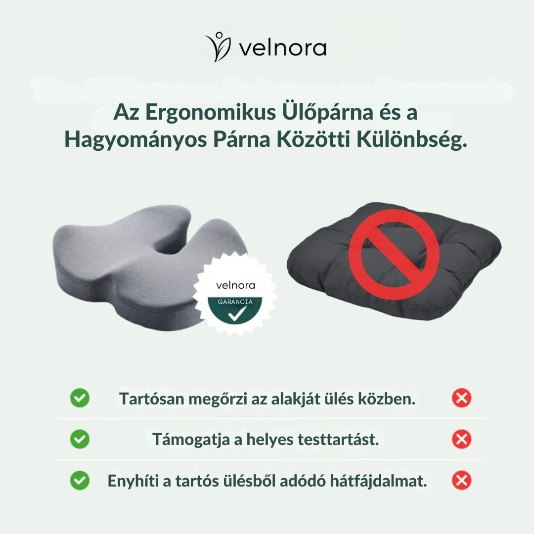 Velnora™ – Ülőpárna teljes hát és farokcsontkímélés.